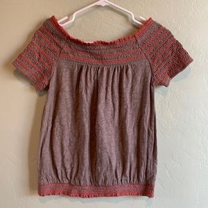 New Without Tags Deletta Smocked Maricopa Top from Anthropologie sz S